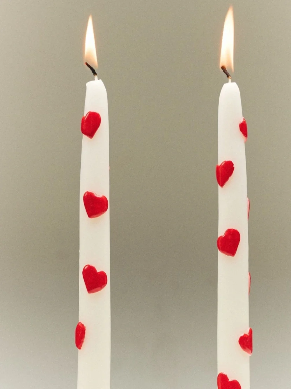 Anthropologie The Amour Taper Candles NIB Red Heart Taper Candles Set of 2
